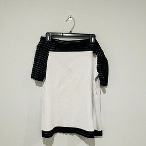 PASSIONI Women's Black and White Off-Shoulder Sexy Blouse Size XL